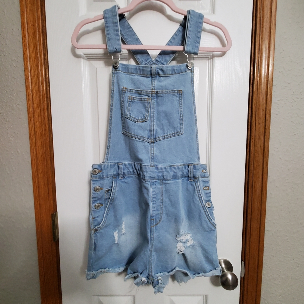 Denim Overall Shorts